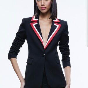 ALICE + OLIVIA Macey Blazer w/contrast stripe